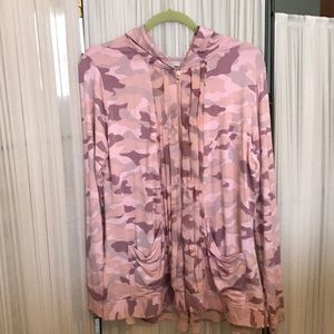 Logo Lounge French terry hoodie with chiffon trim