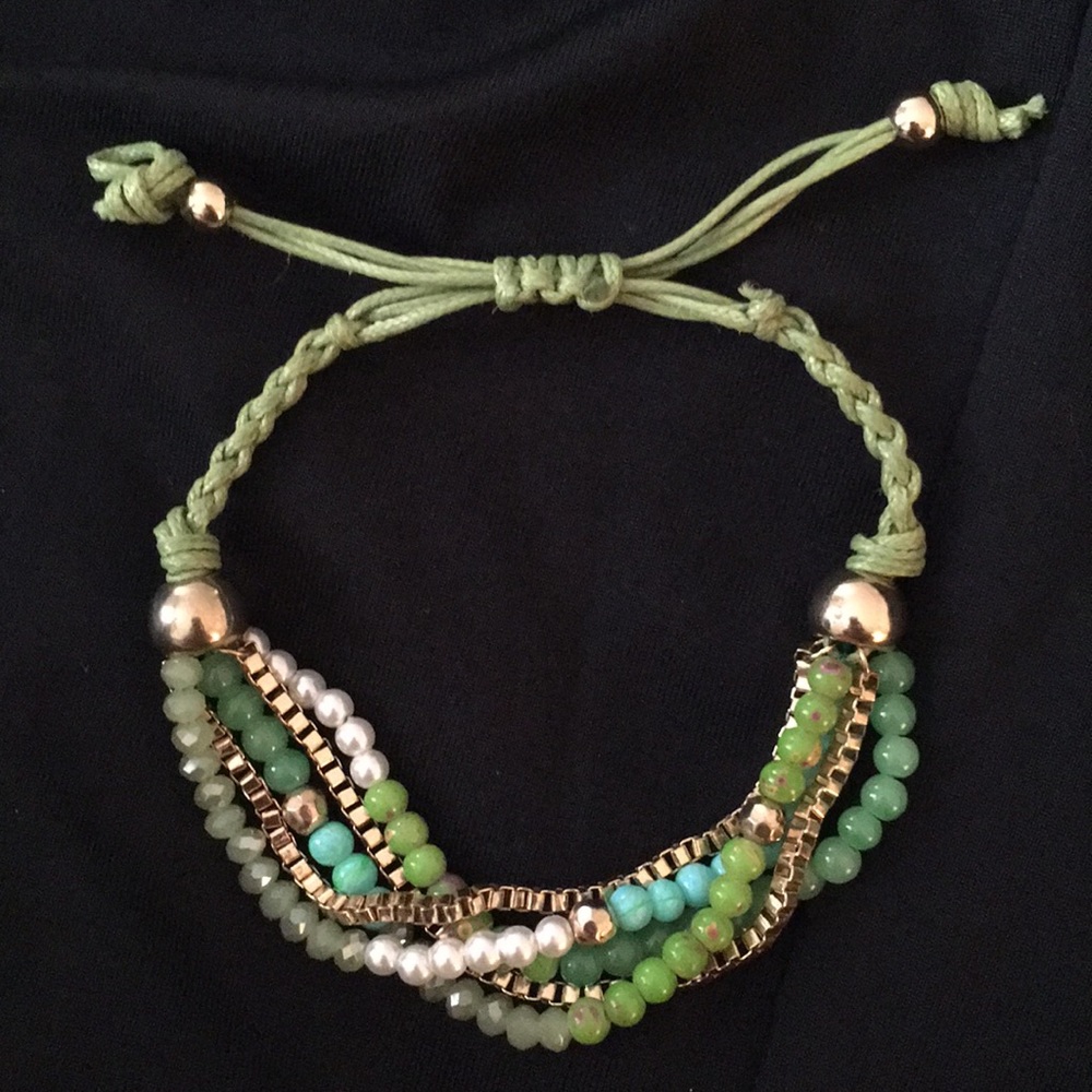 Gold and Green Bracelet