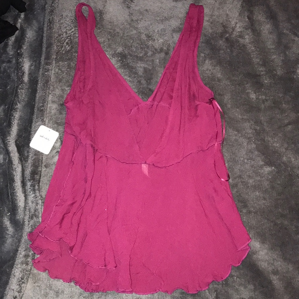 Free people burgundy blouse - Picture 2 of 2