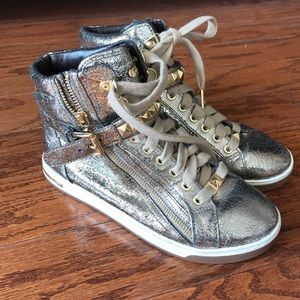 Michael Kors Metallic High Top Sneakers Sz 8