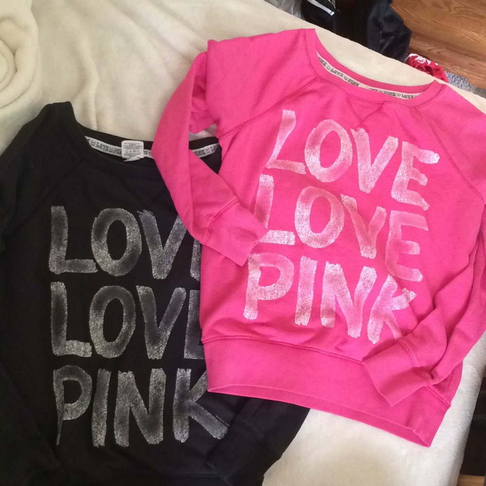 **sold**Vs pink lot of two sweatshirts