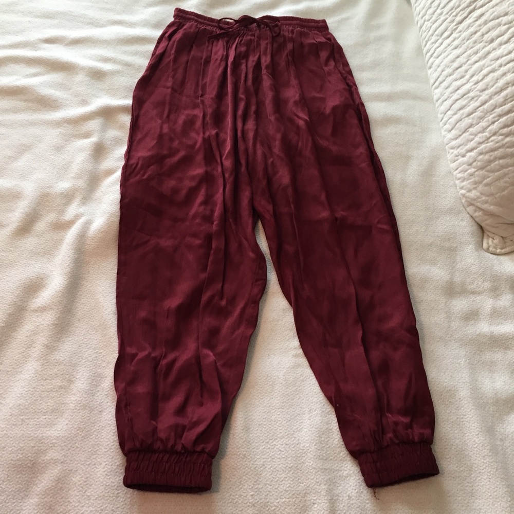 High Waisted Silky Trousers
