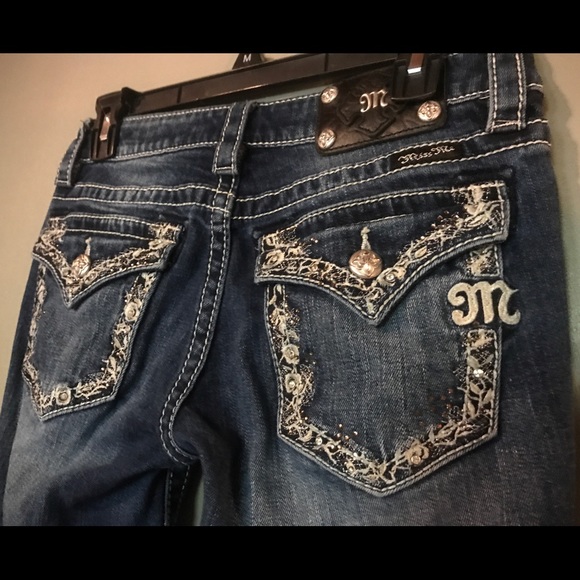 MISS ME BOOT CUT JEANS SZ 27#JP5521B Flap Pockets - Picture 2 of 6