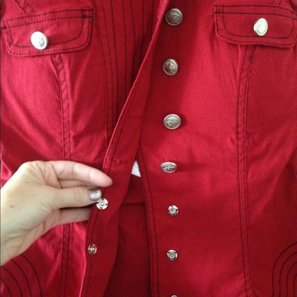 🔥OH YES! Red Button-Up Corset Top 🔥NWT! - Picture 2 of 3