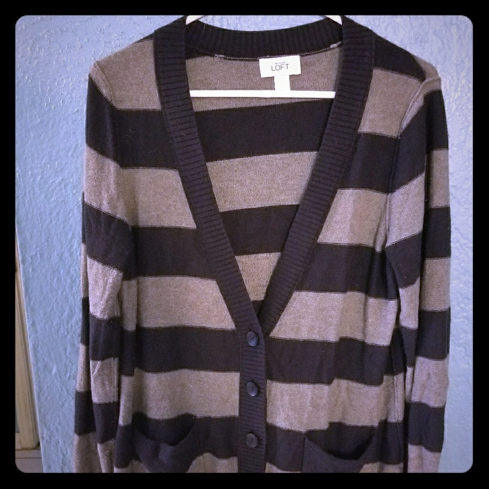 Navy and Heather-Grey cardigan