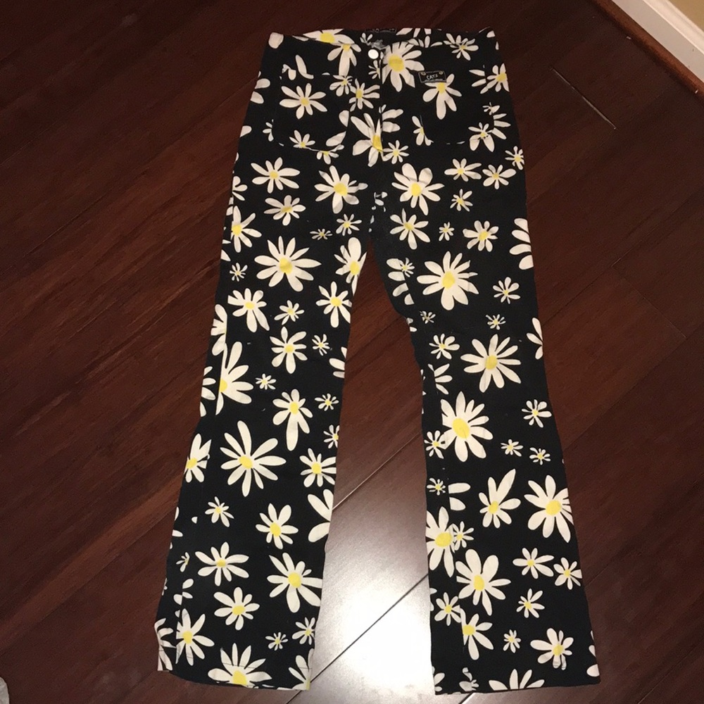 Vintage style CATS pants with daisies