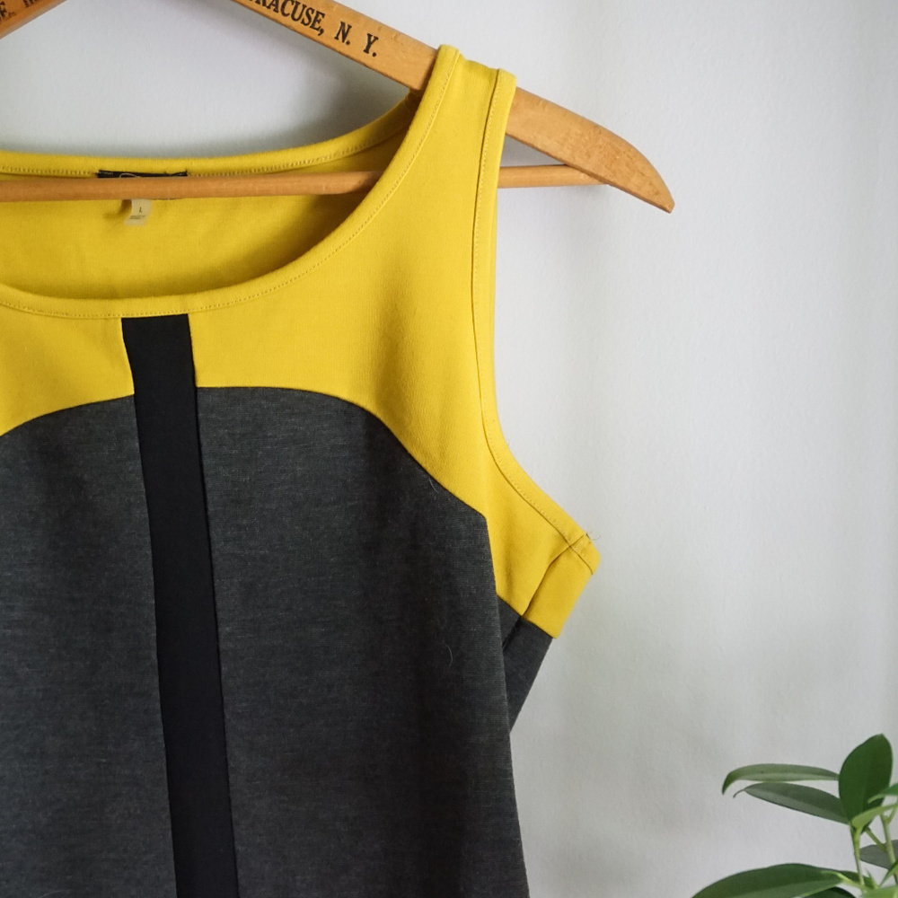 Colorful Yellow and Gray Top
