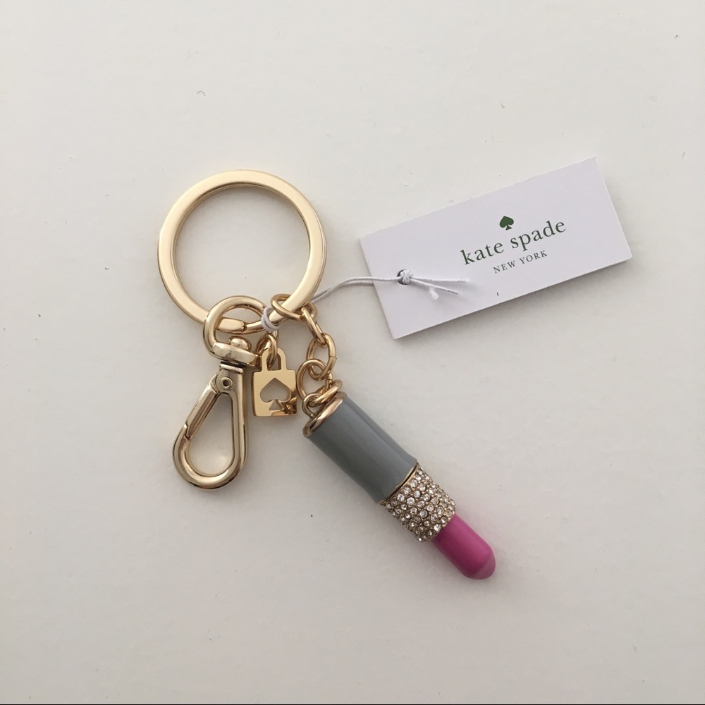 Kate Spade Lipstick Charm Keychain