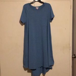 LuLaRoe Large Heathered Blue Carly Dress 👗