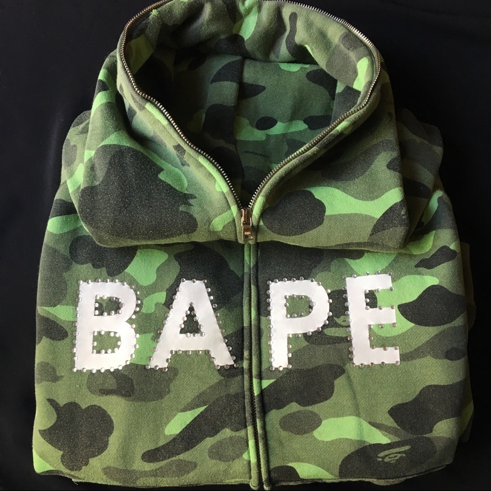 Very Rare Bape Rhinestone Hoodie