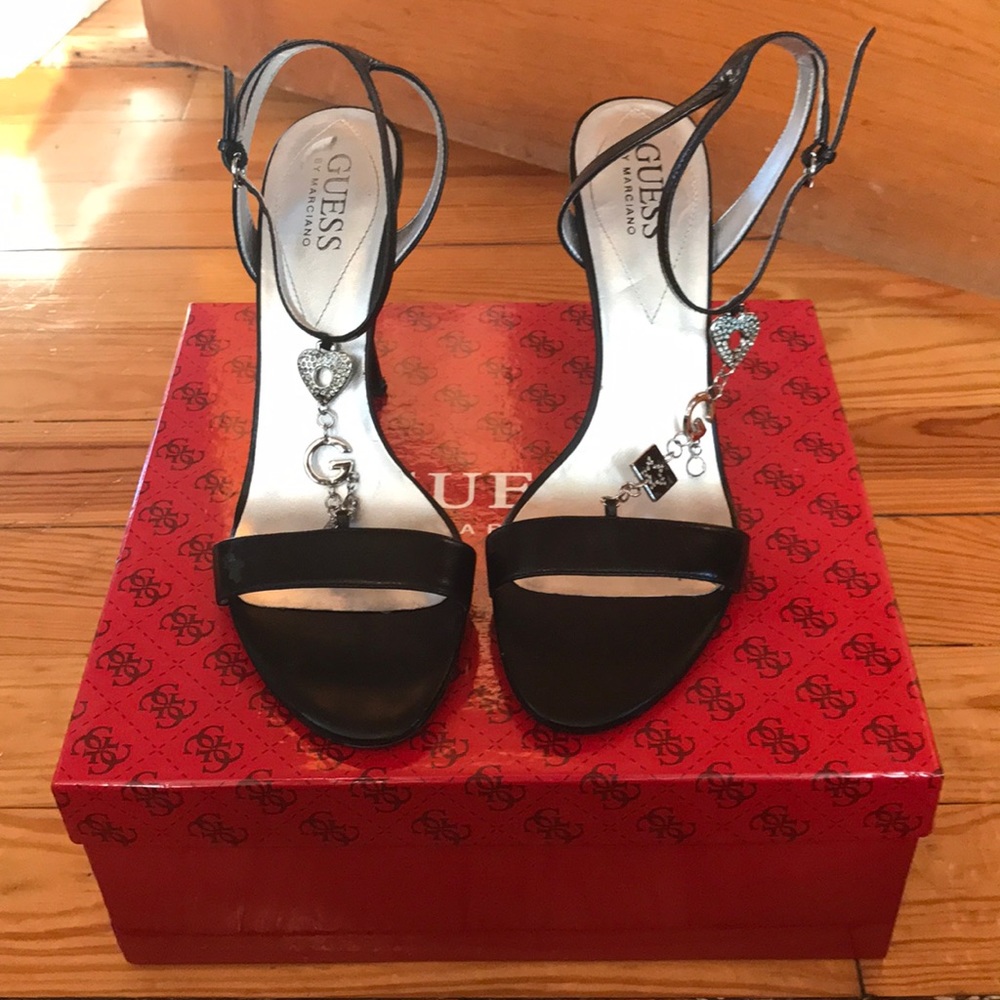 Guess heels with ankle strap & charms