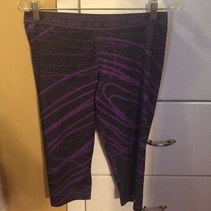 Purple and black capri tights