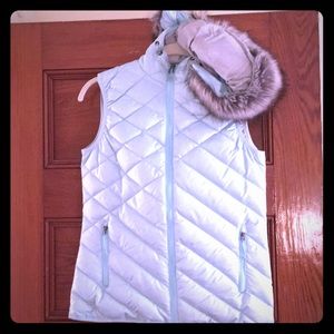 Eddie Bauer hooded down vest, XS