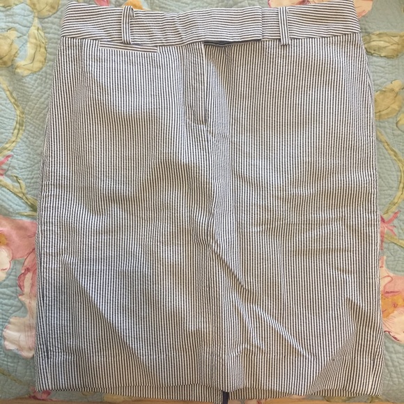 Blue Seersucker Talbots Petite Pencil Skirt - Picture 1 of 3