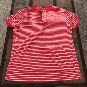 Striped polo quarter button up