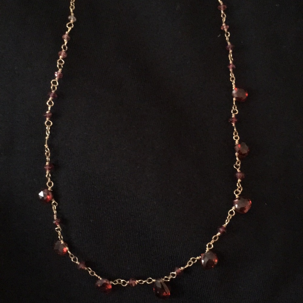 Gold and "garnet" Necklace