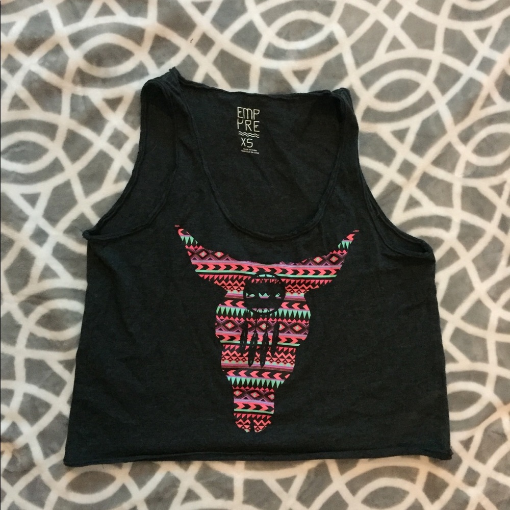 Gray graphic tank top