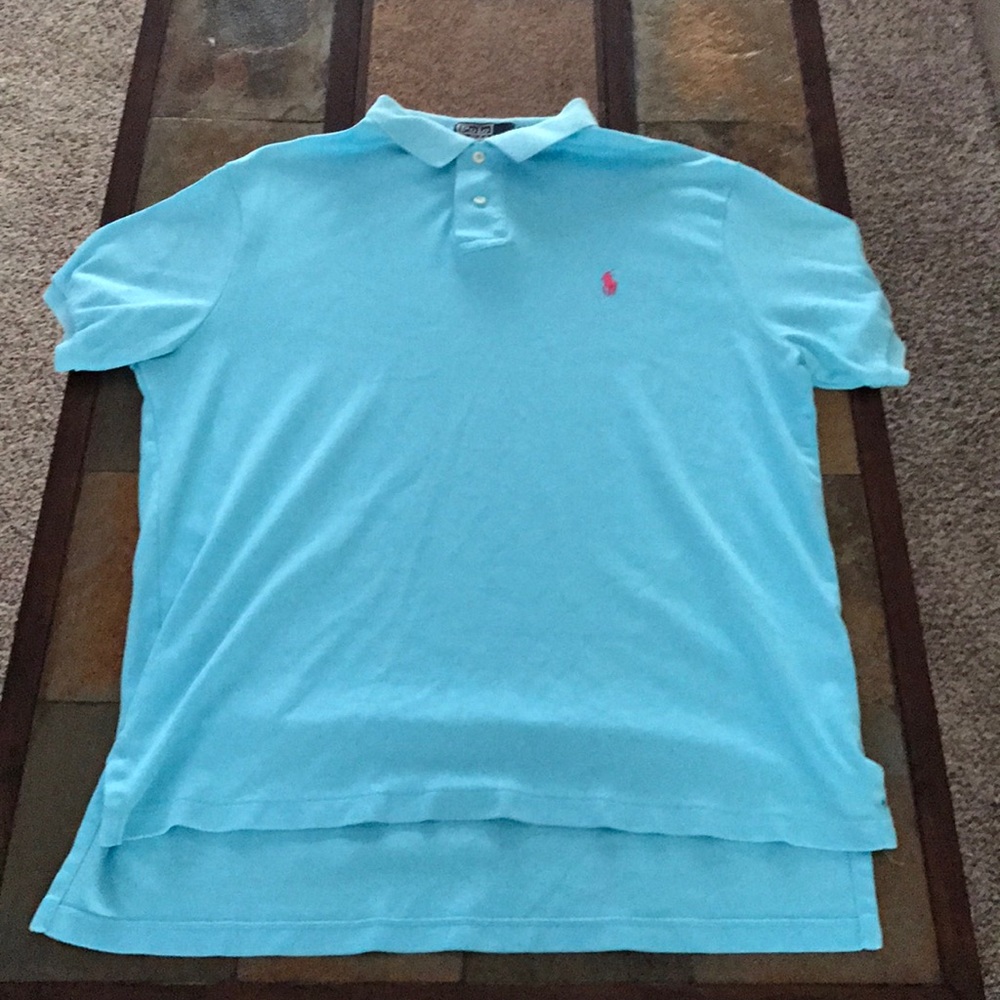 Coral polo quarter button up