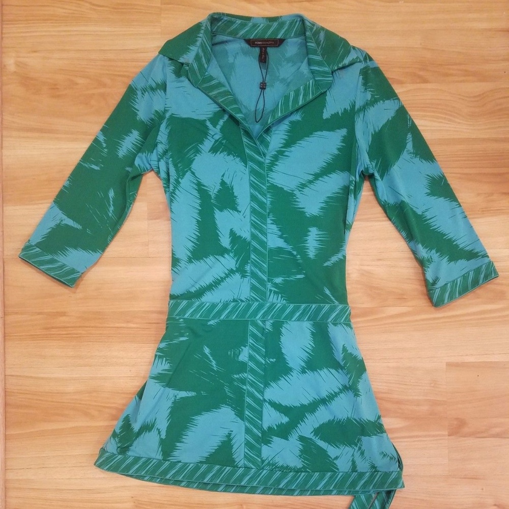 BCBG MAXAZRIA Knit Tunic Collar Beach Casual Dress