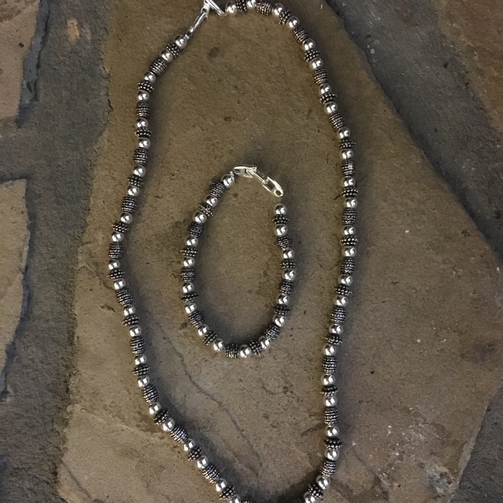 *2 PC.* Napier Metallic Beaded NecklaceBracelet