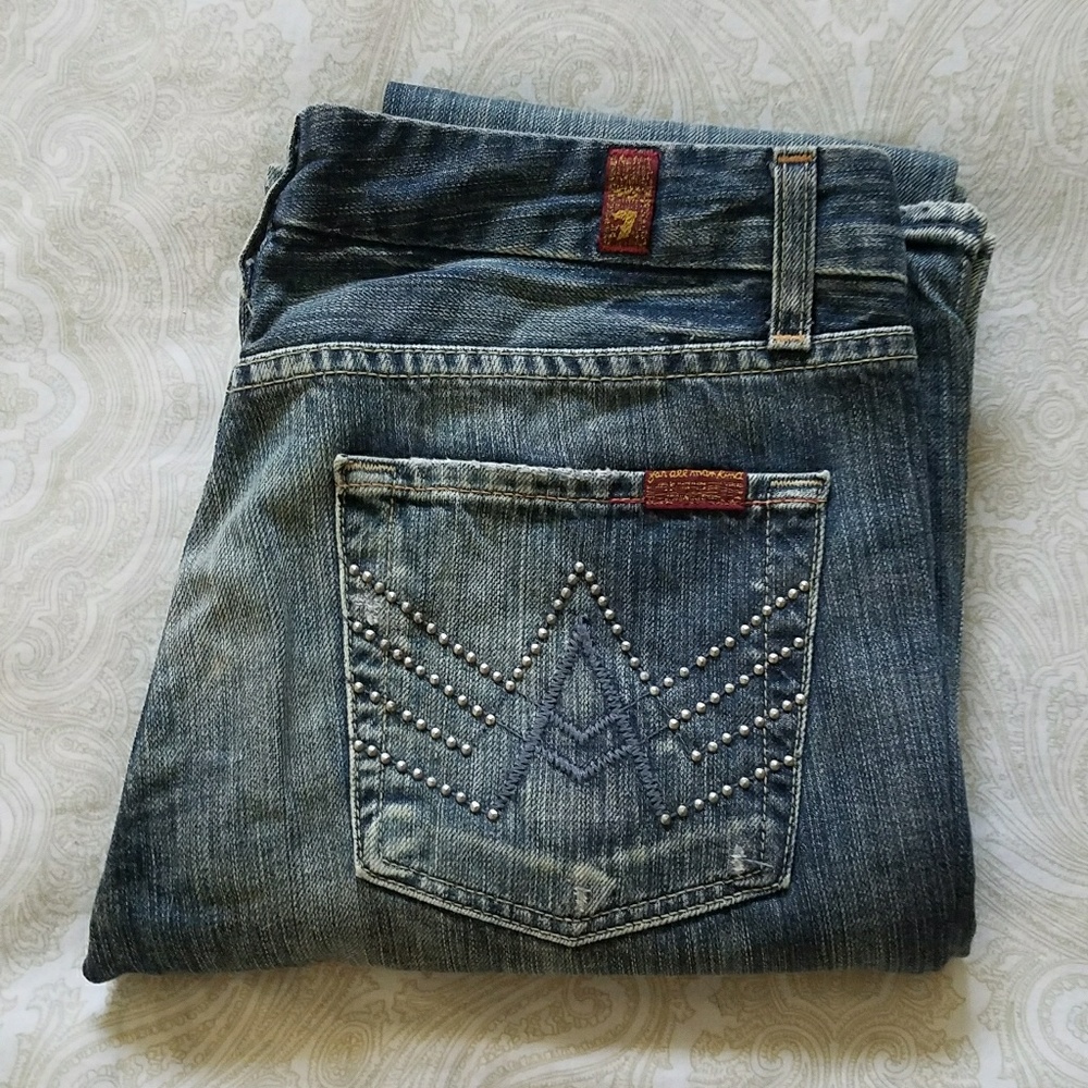 7 for all mankind Studded "A" Pocket Jeans Size 27