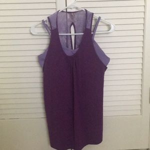 CALIA Purple Workout Top with Lace