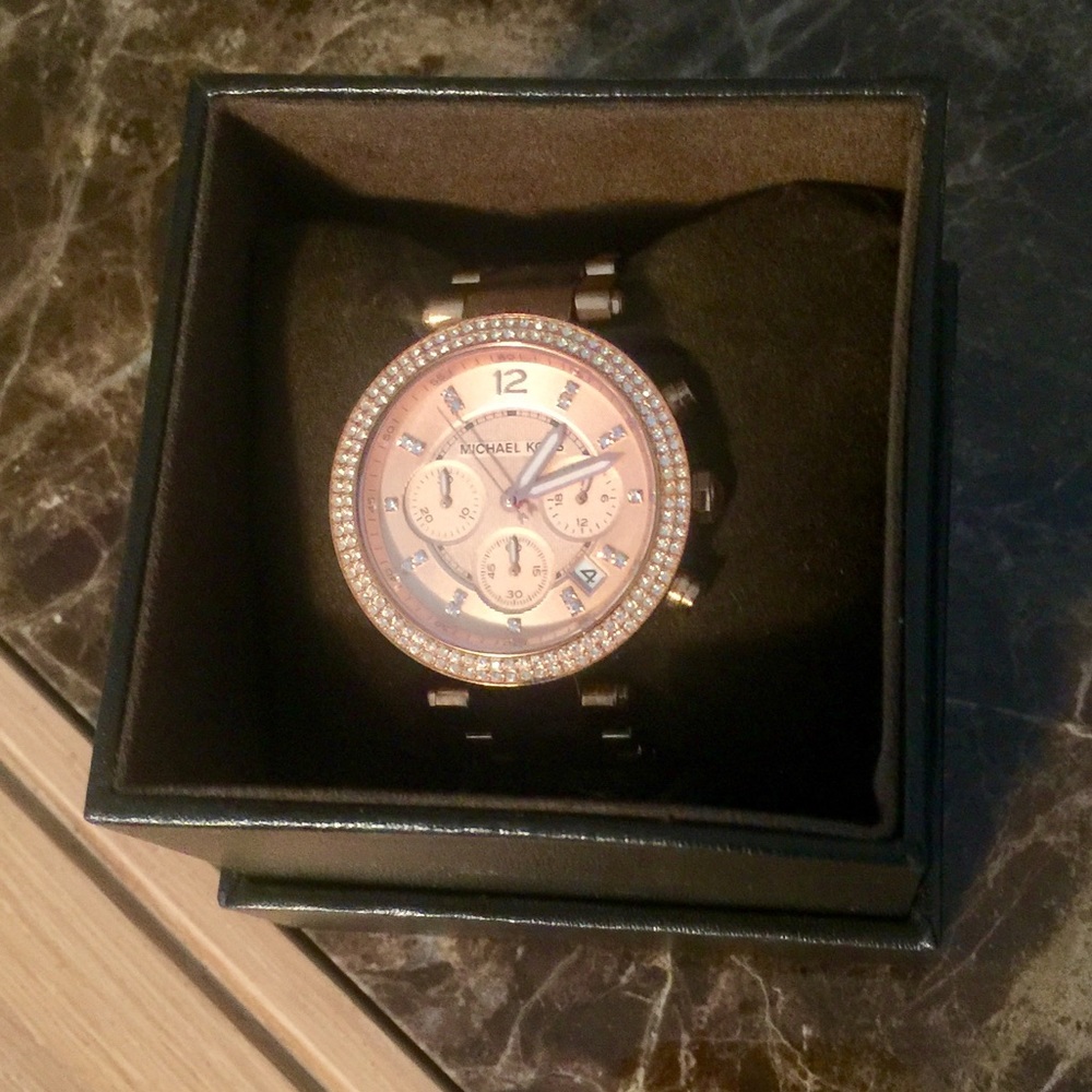 Michael Kors Parker Tortoise & Rose Wrist Watch
