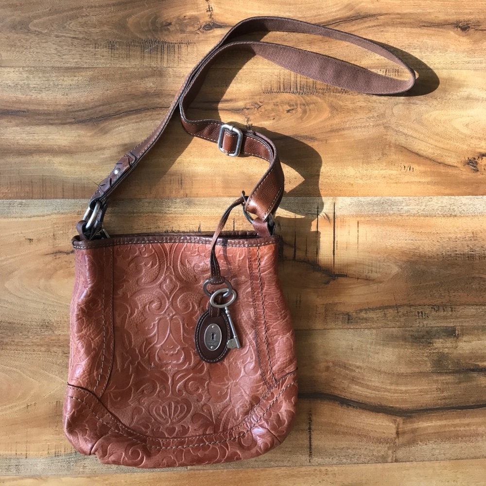 Fossil leather satchel cross body