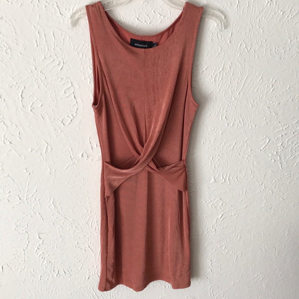Rose gold mini sleeveless dress