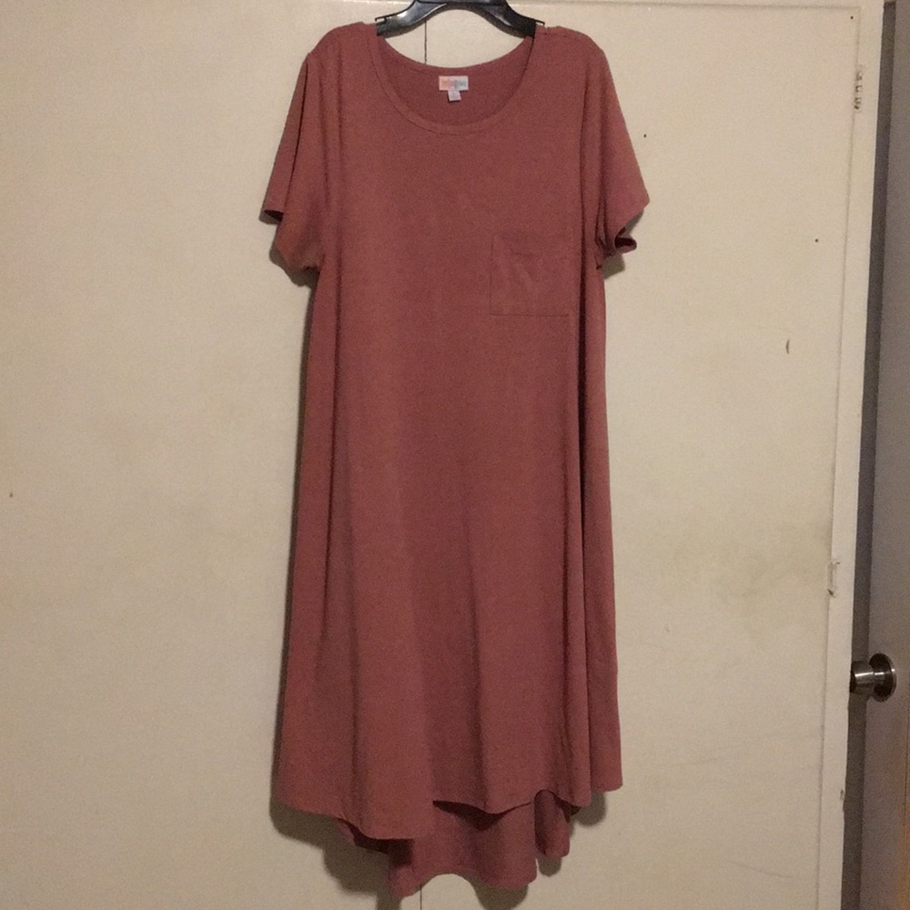 Large LuLaRoe Heathered Burgundy Carly Dress 👗