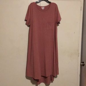 Large LuLaRoe Heathered Burgundy Carly Dress 👗