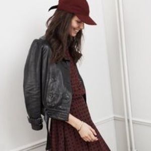 Madewell Burgundy Check Silk Blouse, S
