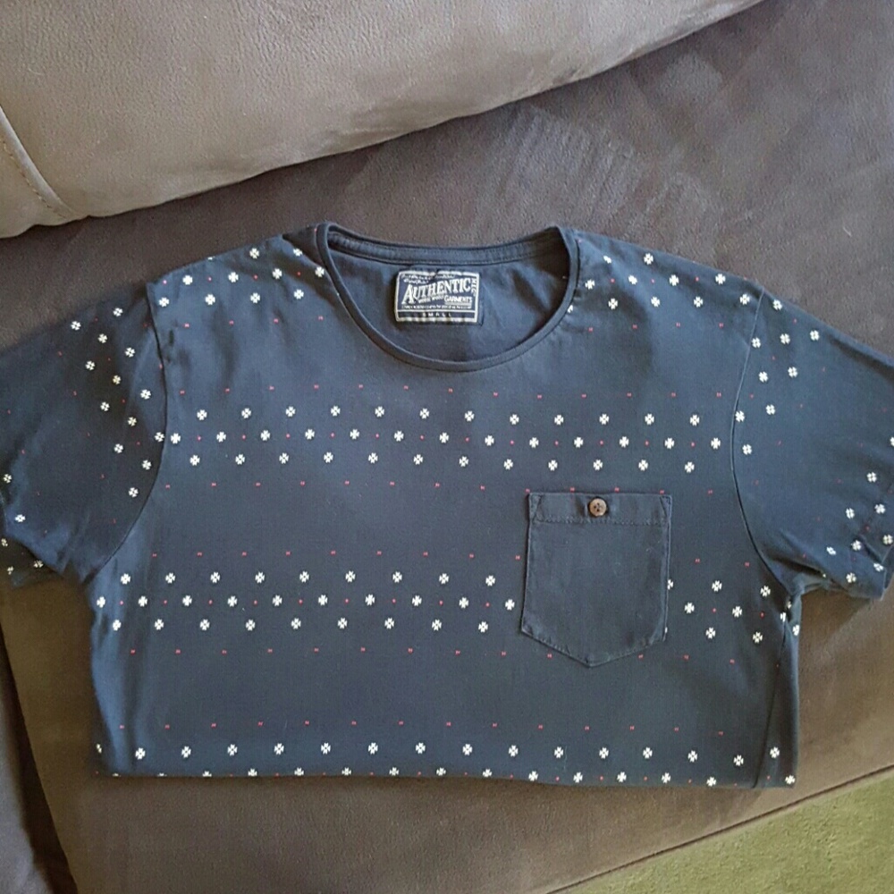 Navy blue patterned Men's t-shirt