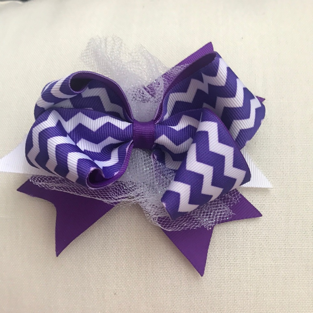 Chevron hair bow