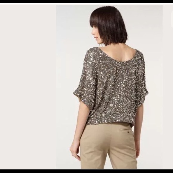 Like New Vince Sequin Dolman Top Size Medium - Picture 3 of 6