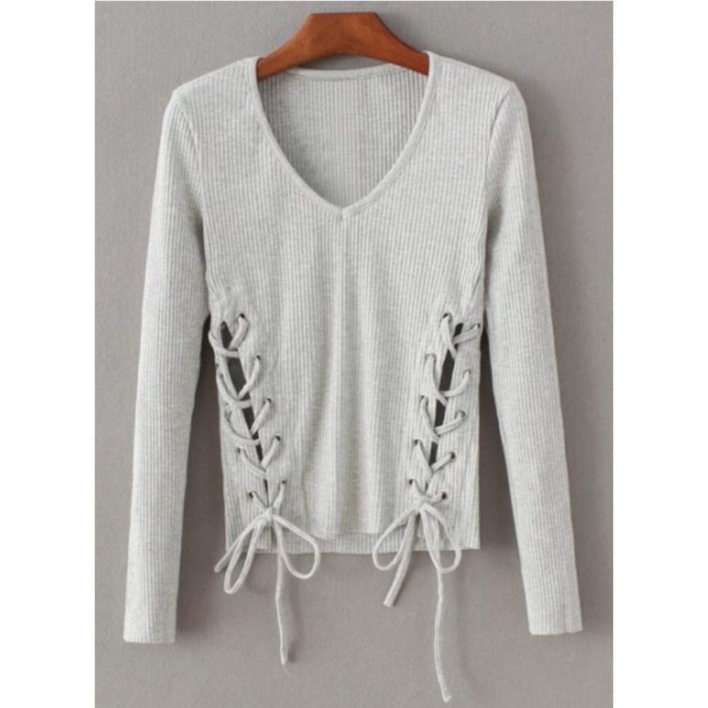 NWT Double Sided Lace-up Top π - Picture 3 of 6