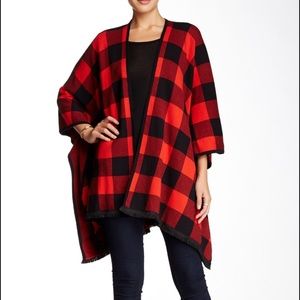 Kensie Buffalo Plaid Cape