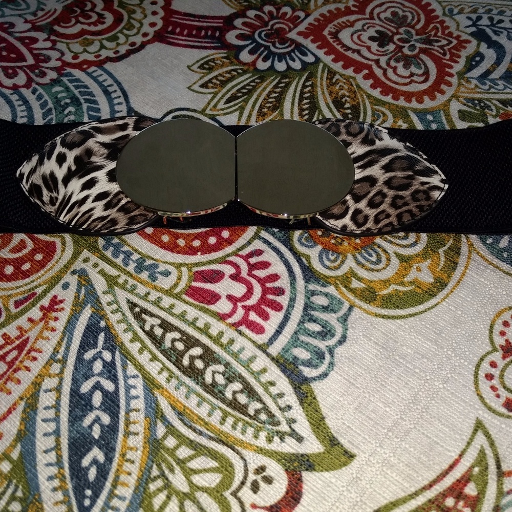 Stretch Belt - Black, Ocelot and Silver