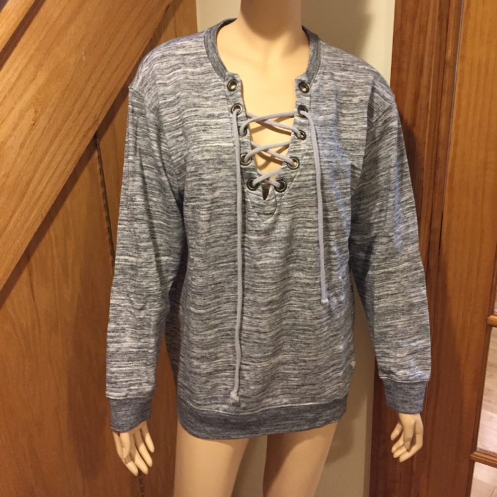 Victoria's Secret PINK Campus Crew Lace Up Sweater
