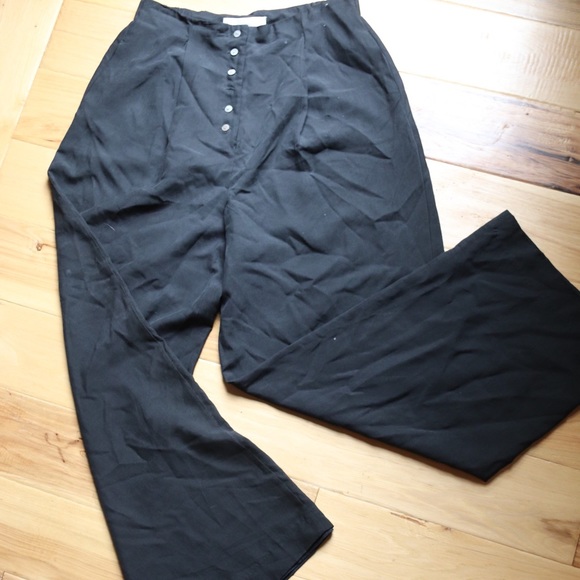Express 100% silk long baggy high waited pants - Picture 2 of 4