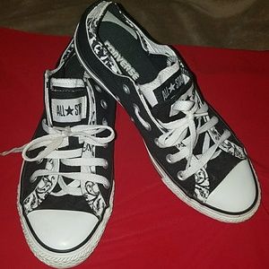 Converse All-star Black with floral print