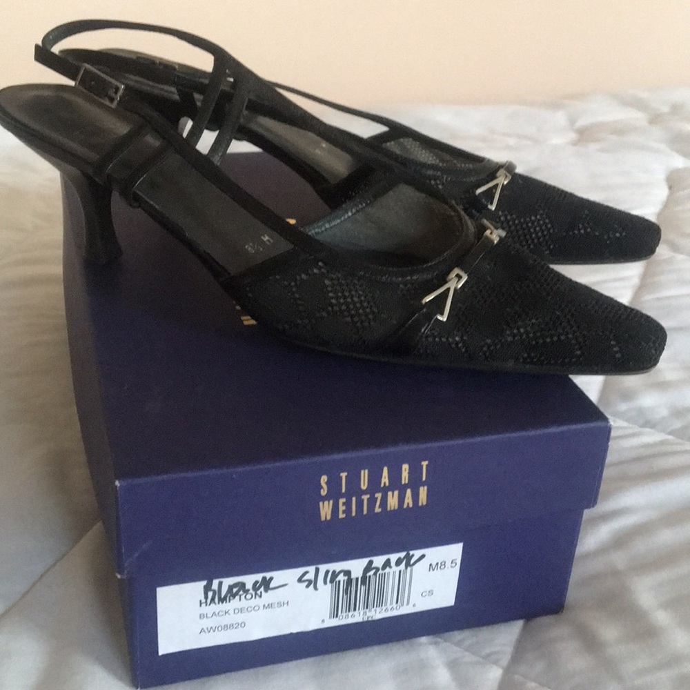 Stuart Weitzman sz 8.5 Black slingback shoes