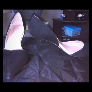 Black suede like d'Orsay pumps