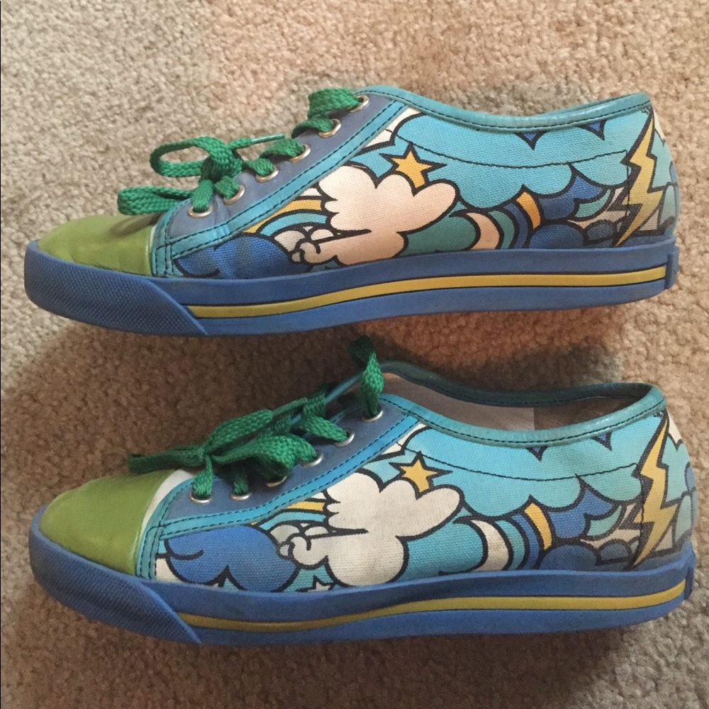 Marc Jacobs canvas/leather storm print sneakers