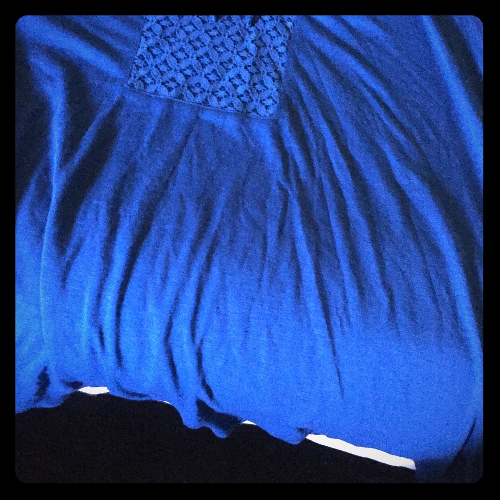 Blue crochet top shirt