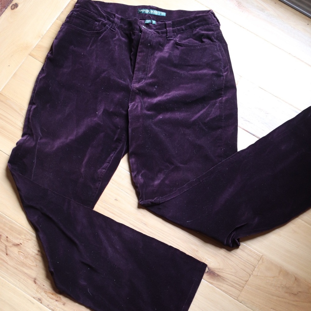 Ralph Lauren Purple Velvet women's Pants