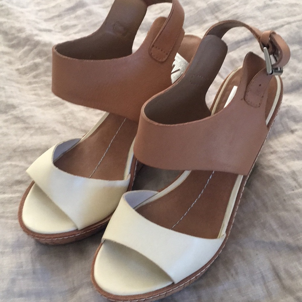 Dolce Vita wedges (white/cream and tan)