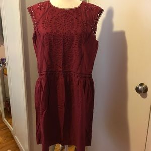 Beautiful Ann Taylor LOFT Red Eyelet Dress