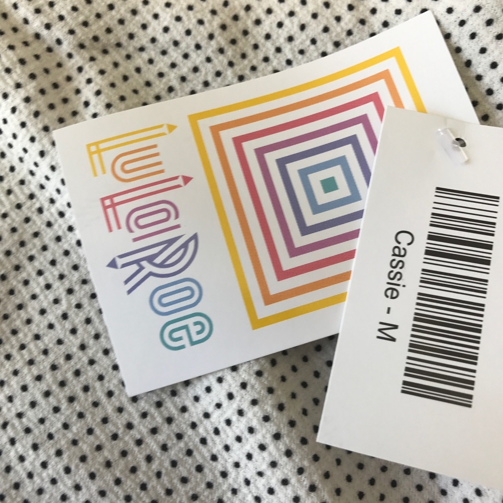 BNWT Lularoe M Cassie Skirt White Black Polka Dot