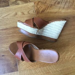 Jessica Simpson tan wedges!!